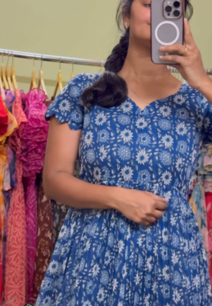 Blue Daisy – Pure Chiffon Maxi Dress