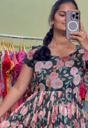 Midnight Rose – Pure Chiffon Dress