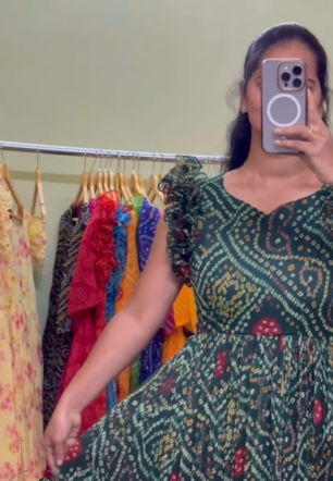 Forest Bloom – Crush Chiffon Maxi