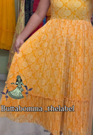 Yellow Sunshine Bloom – Pure Chiffon Maxi Dress