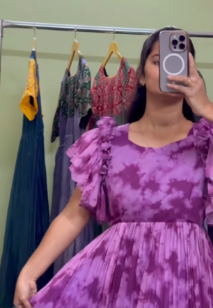 Lavender Tie-Dye Bliss – Pure Chiffon Maxi Dress