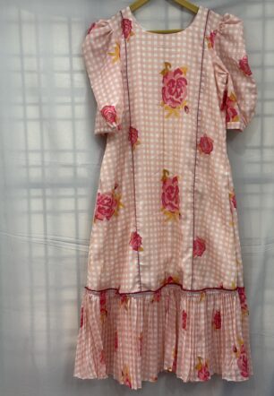 Blush Pink Rose Charm – Mul Cotton Maxi Dress