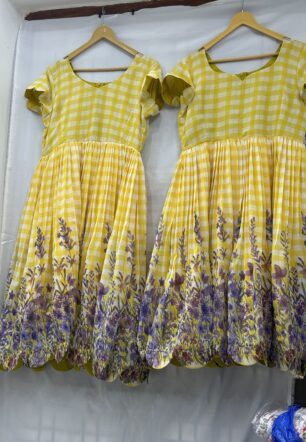 Yellow Floral Georgette Maxi Dress