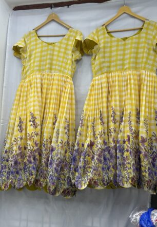 Yellow Floral Georgette Maxi Dress